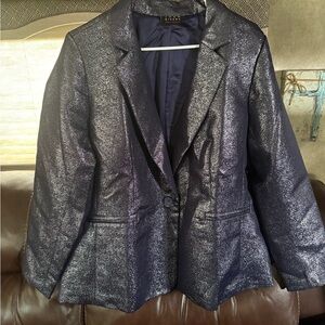 Joan Rivers Shimmering Silver/black,/ purple Blazer